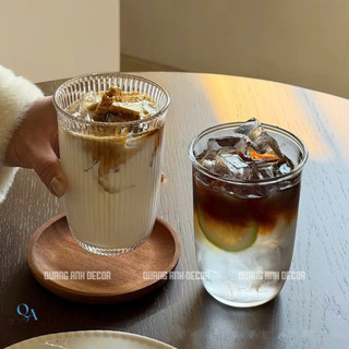 SET 6 Ly Thủy Tinh Cao Cấp Chịu Nhiệt MIỆNG LOE | Cốc Uống Cà Phê, Soda, Matcha latte - DECOR, cafe