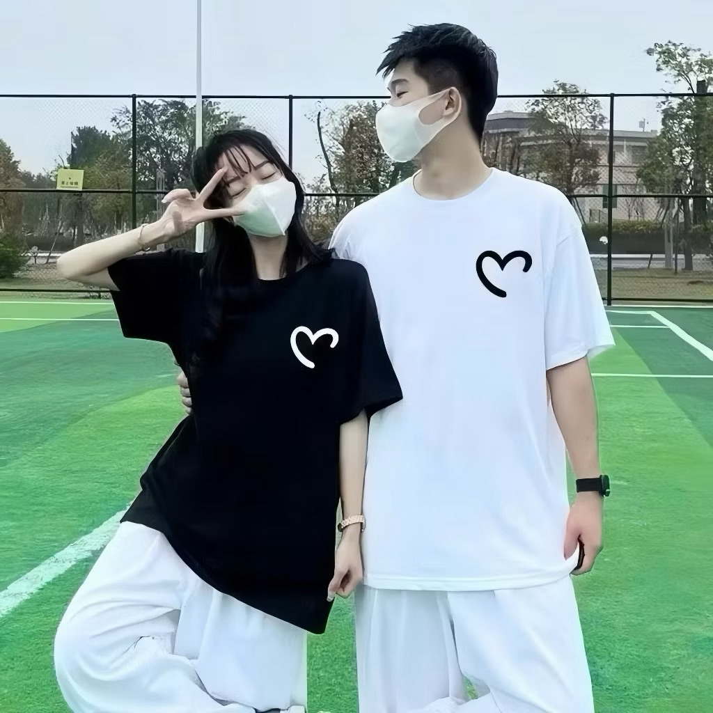 Áo Đôi nam nữ 100% cotton định lượng 260gsm mềm mại - Áo tim.