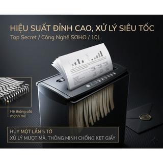 Máy Hủy Tài Liệu Cao Cấp 10L - Hủy Giấy, Thẻ CD - Cho Văn Phòng & Công Ty