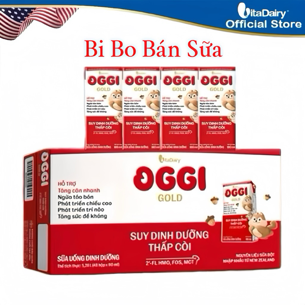 Thùng 48 Hộp Sữa Bột Pha Sẵn Oggi Gold - 180ml