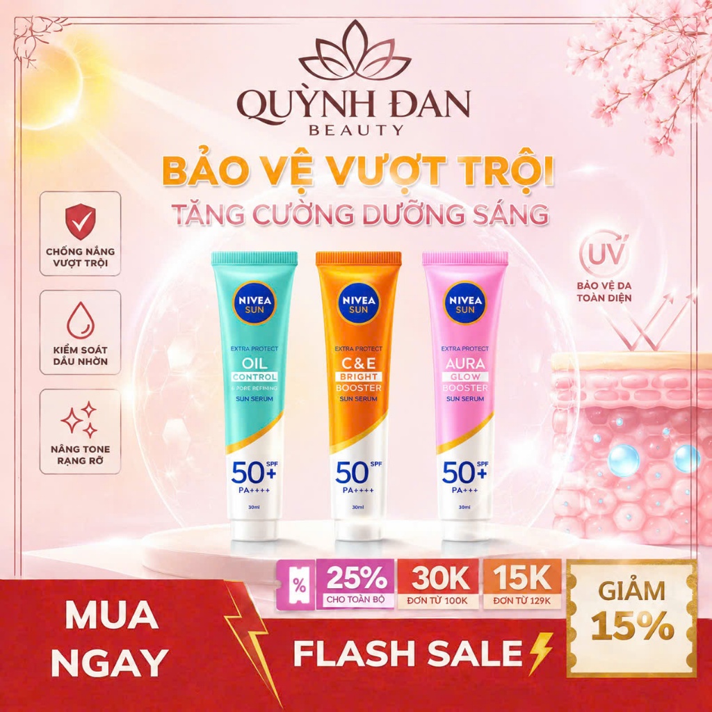 Serum Chống Nắng NIVEA SUN Vitamin C&E Dưỡng Da Sáng Khỏe (30 ml)