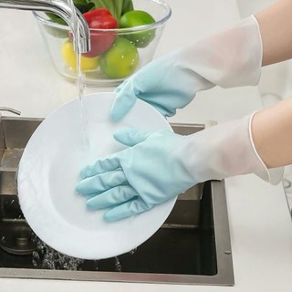Găng Tay Silicone Chống Trơn Trượt, Phối 2 Màu Ống Găng Tay Dài Cầm Nắm Không Bị Trượt