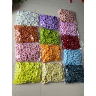 [Set 30/50 Đầu Bông] Hoa Cúc Fran Bằng Lụa Nhiều Màu - Phụ Kiện Làm Đồ Handmade DIY, Mũ Tốt Nghiệp