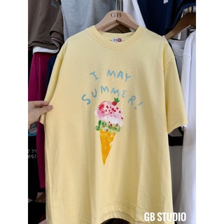 PHẠM THÙY SHOP: ÁO PHÔNG VÀNG IN HÌNH I MAY SUMMER QUE KEM OVERSIZE