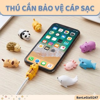 Thú Gắn Bảo Vệ Cáp Sạc Hình Thú Ngộ Nghĩnh Bảo Vệ Cáp Sạc, Tai Nghe Chống Đứt Gãy - Nhiều Hình Thú Shop Giao Ngẫu Nhiên