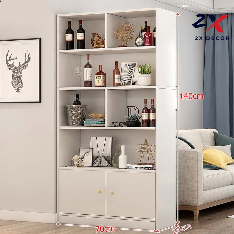 Kệ sách chữ U FOREST HOME, tủ decor nhiều tầng,tủ trưng bày trang trí chất liệu gỗ MDF cao cấp chống nước chống xước