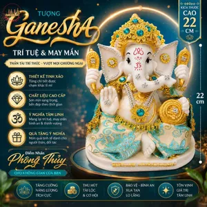 Tượng Trang Trí Voi Ganesha Cao 22cm – Sang Trọng, Thu Hút