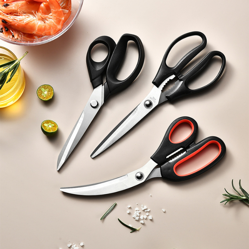 Kéo Thịt Nướng & Kéo Nhà Bếp Đa Năng KOOBEE – Inox Chống Gỉ, Cắt Gà, Cắt Thịt, Lưỡi Dày 3mm 385