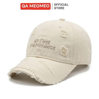 ( SALE HÈ ) Mũ Lưỡi Trai BE Mài Rách Thêu Chữ Nổi, Nón Form Cứng Dày Dặn, Vành Rộng Trẻ Trung Unisex Phong Cách GenZ