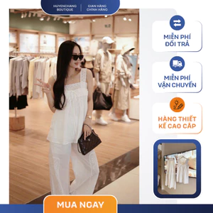 SET ÁO HAI DÂY REN NỮ PHỐI QUẦN DÀI Trắng Babydoll Freesize, Phong Cách Tiểu Thư Hàn Quốc - HuyenChang Boutique
