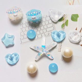 **Set Charm Ocean Pearl Blue 🌊 Charm Sao Biển Vỏ Sò Ngọc Trai Xanh Pastel Siêu Xinh Gắn Dép Crocs Phong Cách Mermaid Hàn