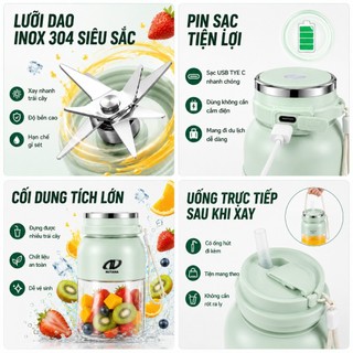 [BH 2 năm] Máy xay sinh tố cầm tay NUTANA 50w dung tích 800ml