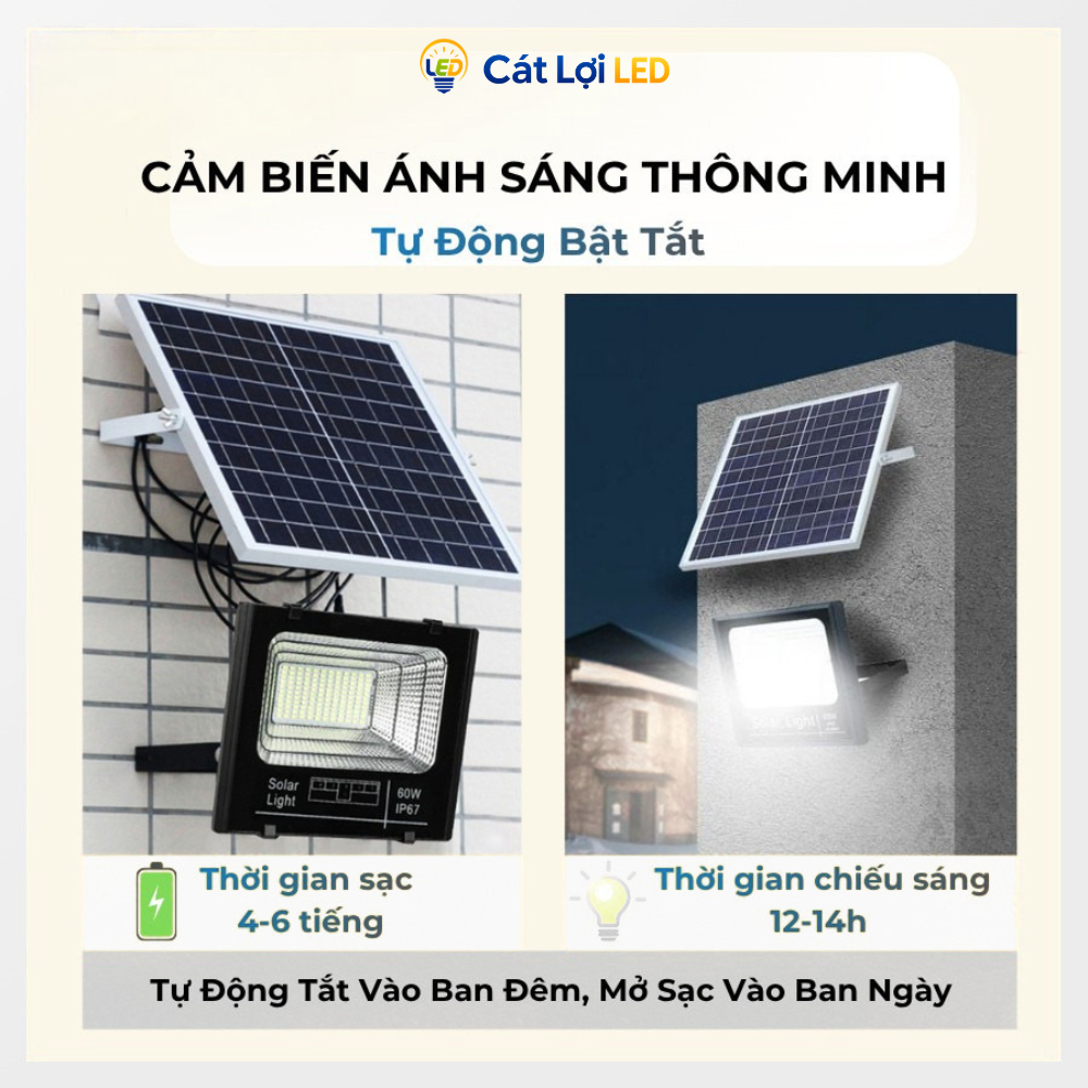 Bộ đèn pha năng lượng mặt trời 100W 200W 300W 500W, đèn pha nâng cấp, bảo hành 2 năm - CTMLights