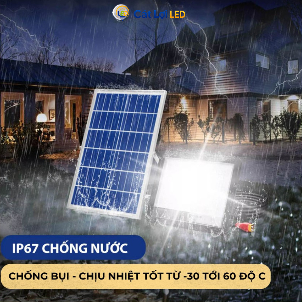 Bộ đèn pha năng lượng mặt trời 100W 200W 300W 500W, đèn pha nâng cấp, bảo hành 2 năm - CTMLights