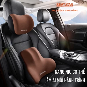 ✈️[Freeship] Gối tựa ô tô mẫu mới lõi cao su non + vỏ cotton thoáng khí