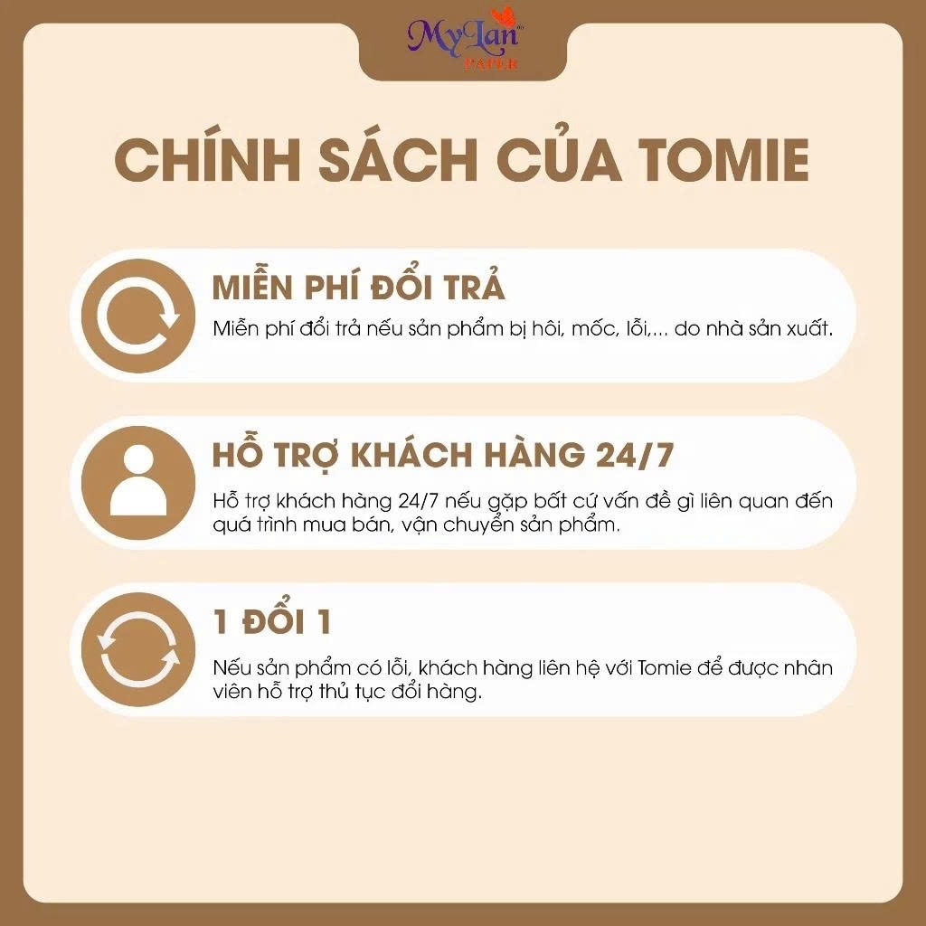 Giấy Rút Đáy TOMIE Đa Năng Cao Cấp Mềm Mịn Thấm Hút Tốt Dùng Tẩy Trang Lau Mặt (100 Tờ/ Gói) (175x128mm)