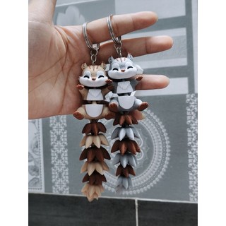 [Combo] Móc Khóa Sóc Nâu đuôi dài khớp cử động linh hoạt-Móc khóa, trang trí