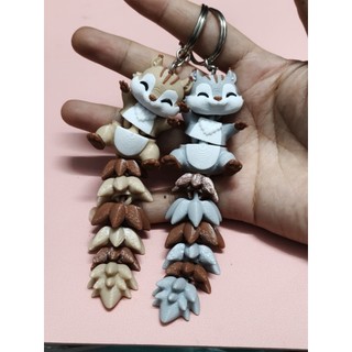[Combo] Móc Khóa Sóc Nâu đuôi dài khớp cử động linh hoạt-Móc khóa, trang trí