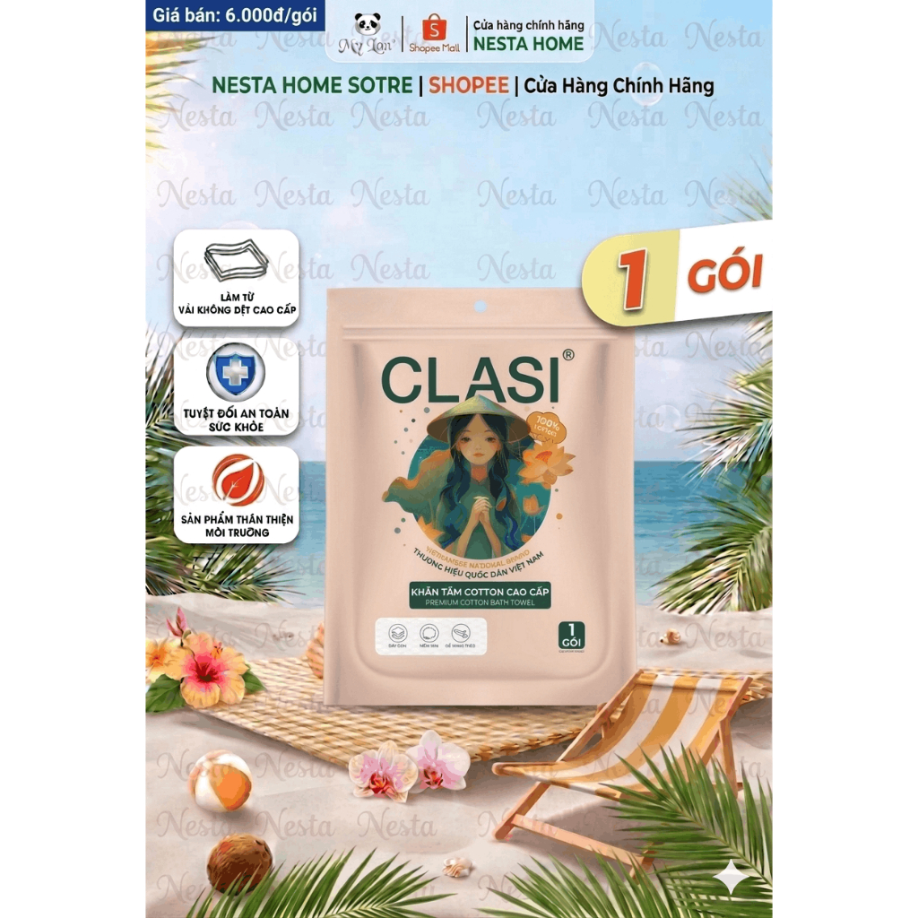 Khăn Tắm Cotton CLASI Cao Cấp Dùng Trong Gia Đình Du Lịch Mềm Mại Thấm Hút Tốt Phù Hợp Mọi Loại Da (70cmx140cm)