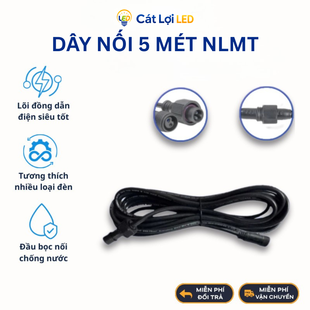 Dây Điện Năng Lượng Mặt Trời 5 Mét, Lõi Đồng, Chống nước, Chịu nhiệt