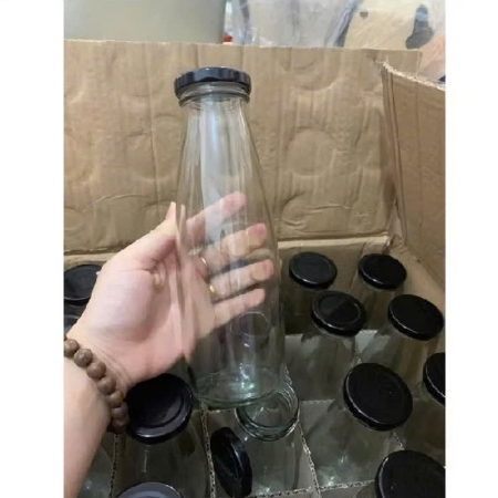 Combo 5 Chai Thuỷ Tinh 500ML Lắp Thiêc Đựng Sữa Hạt, Nước Ép, Sinh Tố