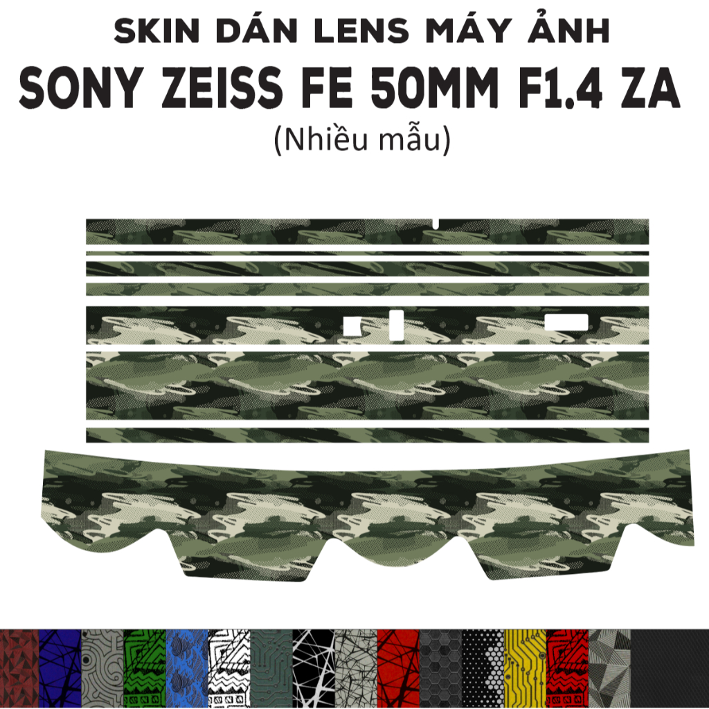 Skin dán Lens Sony Zeiss FE 50mm F1.4 ZA (Nhiều mẫu) | Decal Film 3M dán bảo vệ ống kính máy ảnh 50 mm
