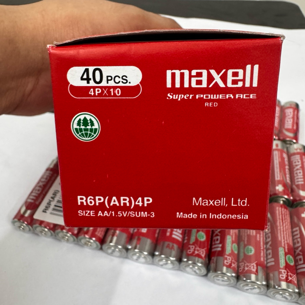 Pin AA Maxell Super Power Ace Red 1.5V Pin Tiểu AA Carbon Zinc Chính Hãng Dùng Remote Chuột Đồng Hồ Đồ Chơi Micro