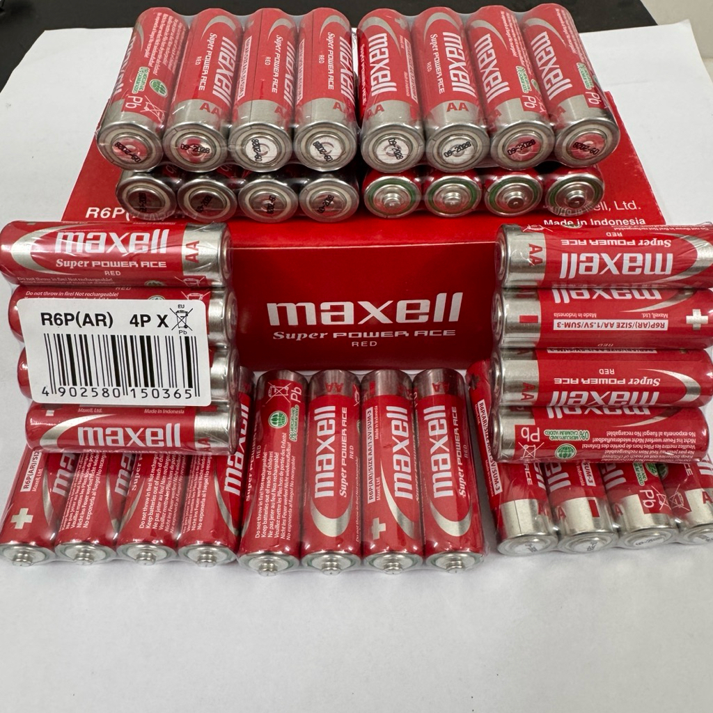 Pin AA Maxell Super Power Ace Red 1.5V Pin Tiểu AA Carbon Zinc Chính Hãng Dùng Remote Chuột Đồng Hồ Đồ Chơi Micro