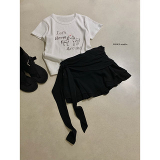 𝐏𝐡𝐢𝐞𝐧 𝐖𝐆𝐖𝐄 | (Sẵn) w9731 Chân Váy Xoè Bèo Buộc Cạp 2 Màu Basic
