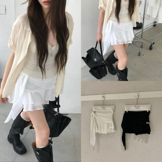 𝐏𝐡𝐢𝐞𝐧 𝐖𝐆𝐖𝐄 | (Sẵn) w9731 Chân Váy Xoè Bèo Buộc Cạp 2 Màu Basic