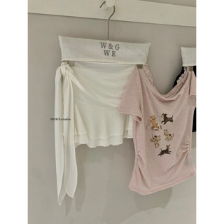 𝐏𝐡𝐢𝐞𝐧 𝐖𝐆𝐖𝐄 | (Sẵn) w9731 Chân Váy Xoè Bèo Buộc Cạp 2 Màu Basic