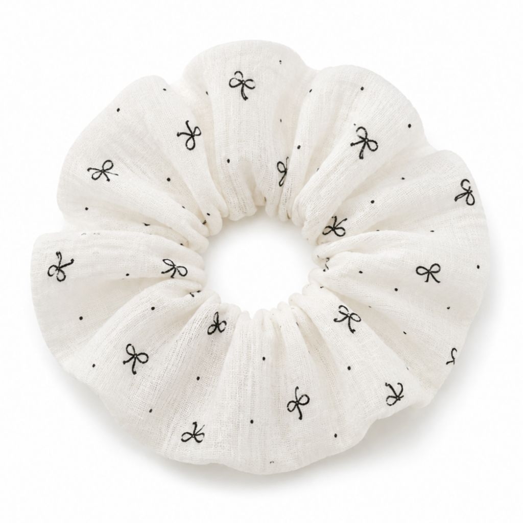 [quà tặng cùng họa tiết với váy] Scrunchies vải xô muslin, nhiều mẫu họa tiết, nhiều size