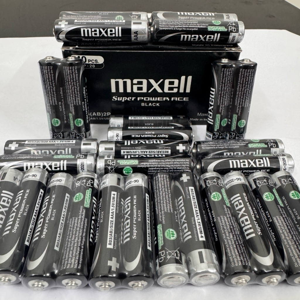 Pin Đũa AAA Maxell Super Power Ace Black 1.5V Chính Hãng Pin AAA Maxell Cho Remote Chuột Không Dây Đèn Pin
