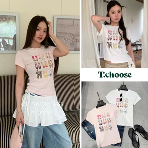 Áo phông babytee hình đôi giày, áo thun ngắn tay 9787 TCHOOSE