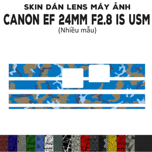 Skin dán Lens Canon EF 24mm F2.8 IS USM (Nhiều mẫu) | Decal Film 3M dán bảo vệ ống kính máy ảnh 24 mm