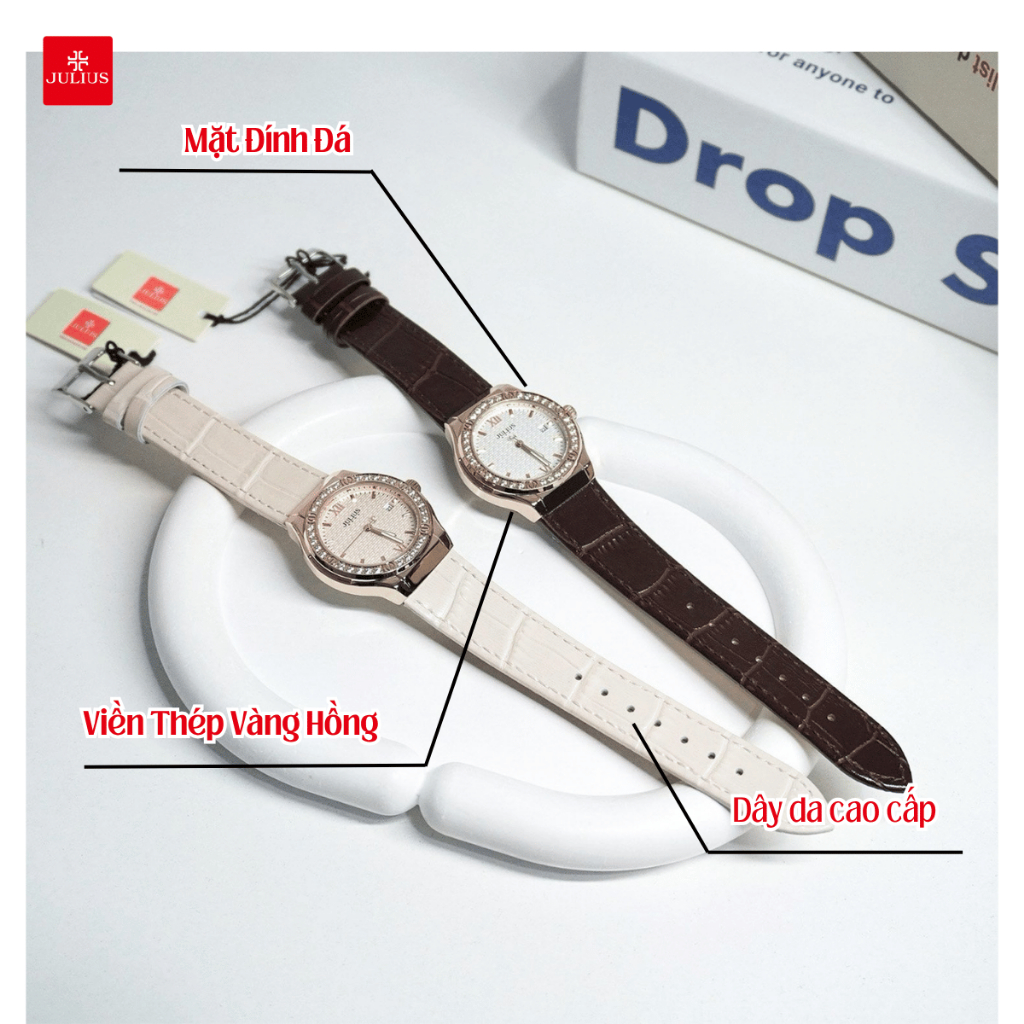 Đồng Hồ Nữ JA-1395 Julius Hàn Quốc Dây Da Thời Trang