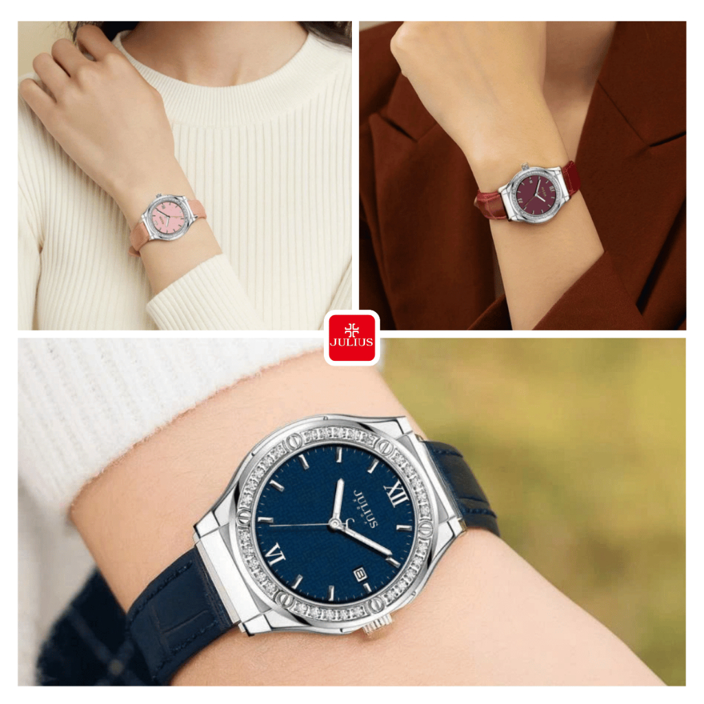 Đồng Hồ Nữ JA-1395 Julius Hàn Quốc Dây Da Thời Trang