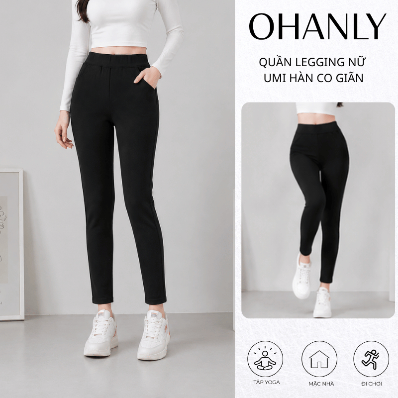 Quần Legging Nữ OHANLY – Quần Ôm Nữ Umi Hàn Co Giãn Tôn Dáng Mặc Đi Chơi Tập Gym Yoga