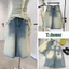 Quần Jeans ngố bạc màu rách gấu, quần bò lửng cạp cao 570 TCHOOSE