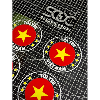 |1 Cái/Cặp| Tem Sticker DTF Tôi Yêu Việt Nam, Tem Tròn Nền Trong Suốt, Dán Trang Trí Nhiều Vị Trí Trên Xe