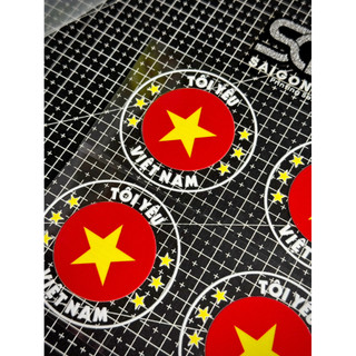 |1 Cái/Cặp| Tem Sticker DTF Tôi Yêu Việt Nam, Tem Tròn Nền Trong Suốt, Dán Trang Trí Nhiều Vị Trí Trên Xe