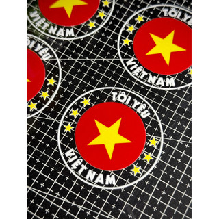 |1 Cái/Cặp| Tem Sticker DTF Tôi Yêu Việt Nam, Tem Tròn Nền Trong Suốt, Dán Trang Trí Nhiều Vị Trí Trên Xe