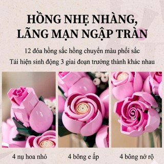 Đồ chơi mô hình lắp ráp Bó hoa hồng - Thiết Kế Chi Tiết Dễ Lắp Ráp Chất Lượng Cao