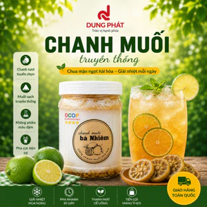 Chanh muối Bà Nhiêm OCOP 4 sao – Đặc sản Bình Định, giải khát thanh nhiệt, tốt cho sức khỏe (Hũ 1kg)