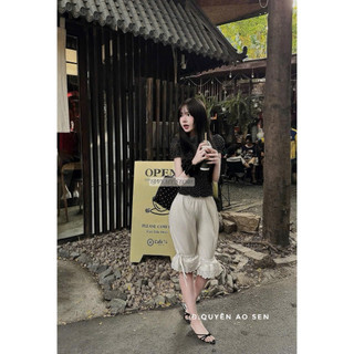 SET ÁO CHẤM BI MIX QUẦN LỬNG BÈO HOT HIT
