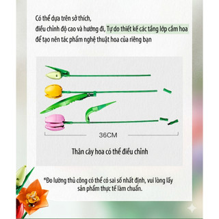 Đồ Chơi Mô Hình Bó Hoa Tulip 14 Bông - Thiết Kế Chi Tiết Dễ Lắp Ráp - Mô Hình Trưng Bày Cao Cấp