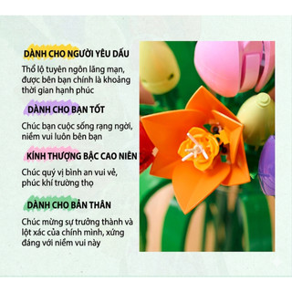 Đồ Chơi Mô Hình Bó Hoa Tulip 14 Bông - Thiết Kế Chi Tiết Dễ Lắp Ráp - Mô Hình Trưng Bày Cao Cấp