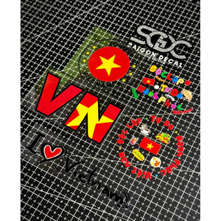 |1 Cái| Tổng Hợp Sticker DTF Việt Nam - Tôi Yêu Việt Nam/Độc Lập - Tự Do - Hạnh Phúc/I <3 Việt Nam