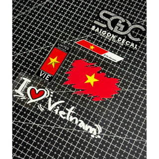 |1 Cái| Tổng Hợp Sticker DTF Việt Nam - Tôi Yêu Việt Nam/Độc Lập - Tự Do - Hạnh Phúc/I <3 Việt Nam