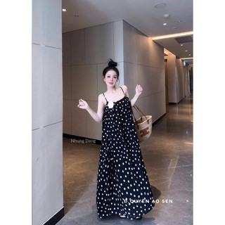 VÁY MAXI 2S CHẤM BI CÀI HOA HOT HIT